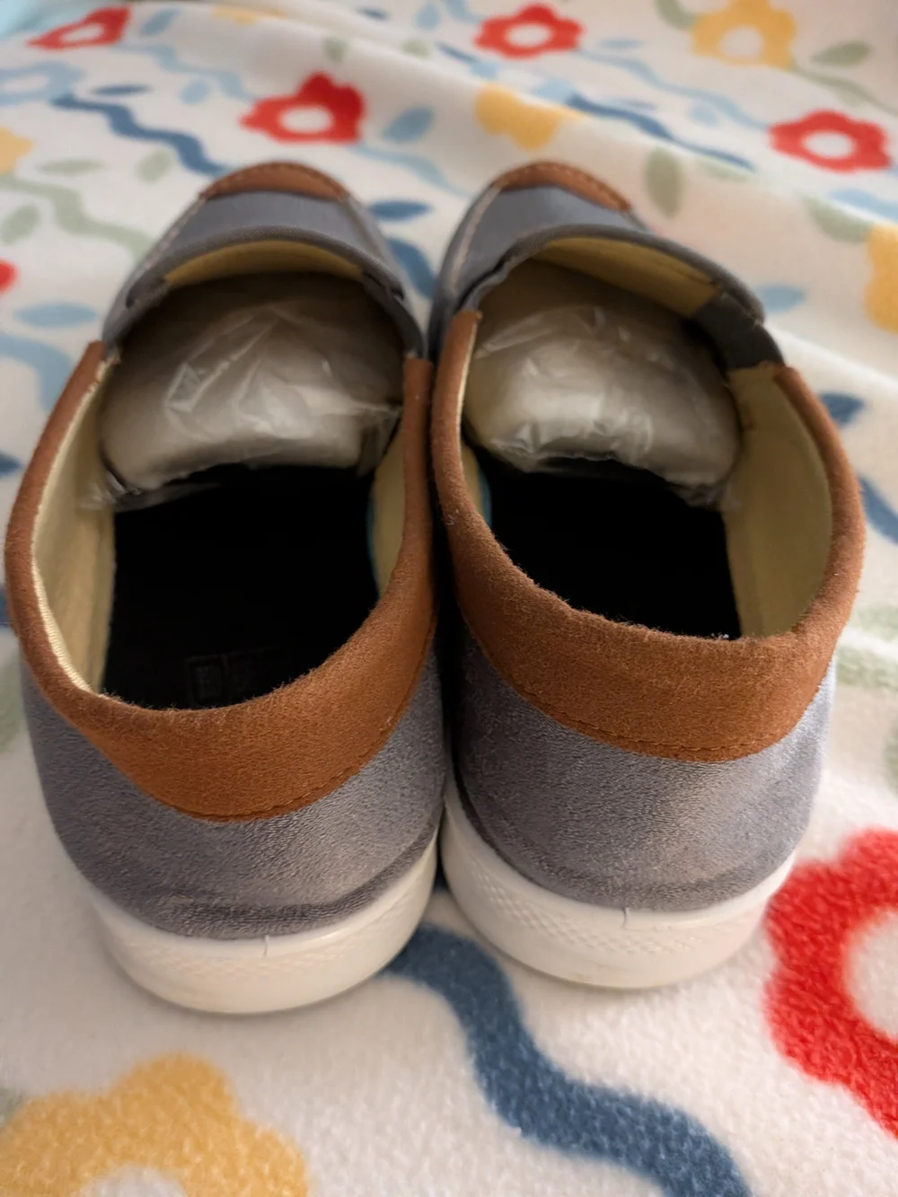 Men's Grey and Brown Slip-On Casual Shoes
